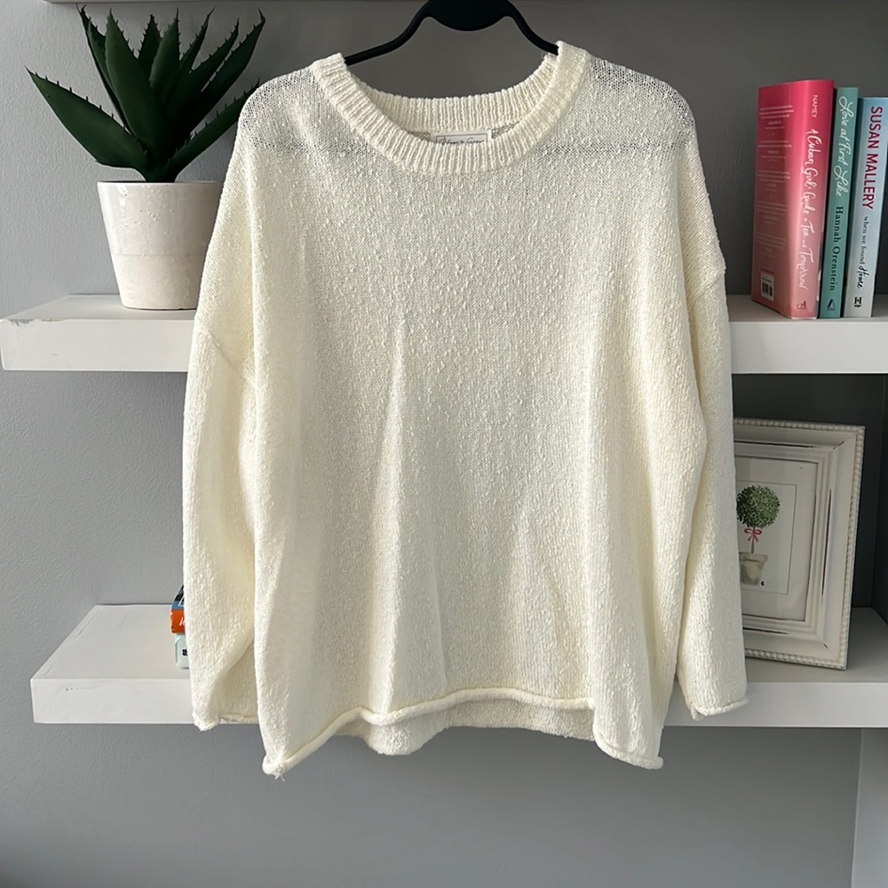 Textured cream sweater